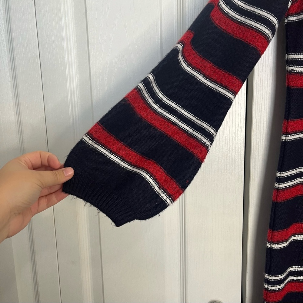 NWT Lane Bryant Sweater Dress Red, White and Navy Blue Stripped Ribbed Knit - Picture 6 of 7
